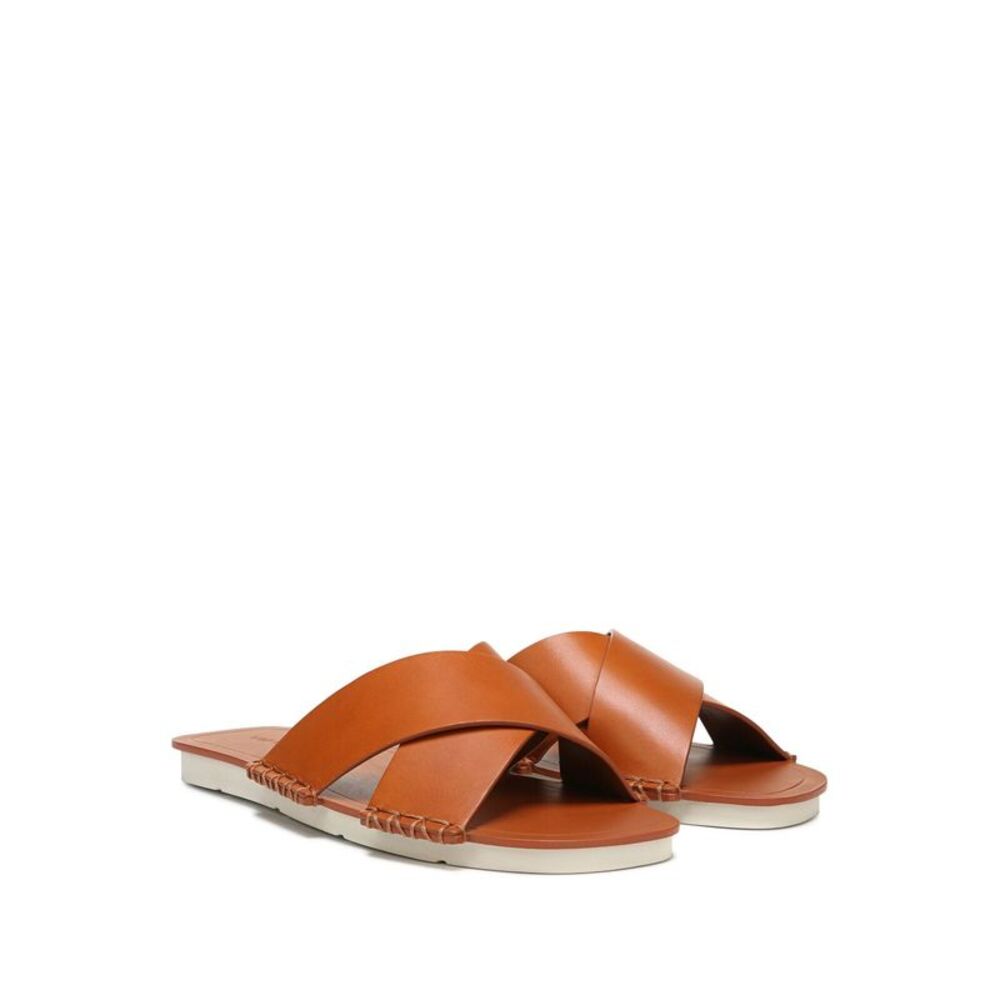 VINCE. Womens Brown Nico Square Toe Slip On Leather Slide Sandals Shoes 6 M - Picture 3 of 3